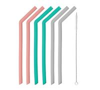 Typhoon Pure Set di 6 cannucce riutilizzabili in silicone piegate con spazzola per la pulizia