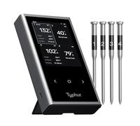 Typhur Sincronizza termometro per carne senza fili Quad | 4 sonde | 6 sensori | Display LCD | WiFi e Bluetooth 5.3 | Migliore stabilità e portata | Impermeabile IPX8 | per barbecue, grill