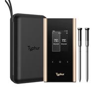 Typhur Sync Gold Dual Wireless WiFi Termometro per carne con custodia per il trasporto, 2 sonde sottili, 6 sensori, segnale 10x più forte, precisione ± 0,-15 °C, base intelligente, lettura affidabile