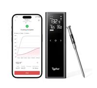 Typhur Sync One Smart - Termometro wireless per carne: base intelligente con display LCD, WiFi illimitato e portata Bluetooth 5.3, impermeabile IPX8, precisione certificata NIST, barbecue, griglia