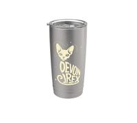 Typography Art Devon Rex Pixie Cats Bicchiere termico in acciaio inox doppia parete