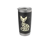 Typography Art Devon Rex Pixie Cats Bicchiere termico in acciaio inox doppia parete
