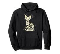 Typography Art Devon Rex Pixie Cats Felpa con Cappuccio