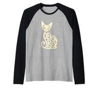 Typography Art Devon Rex Pixie Cats Maglia con Maniche Raglan