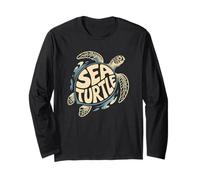 Typography Art Sea Turtle Turtles Maglia a Manica