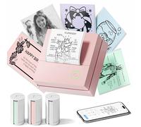 TYPONOS Adesivo portatile con 3 rotoli di carta, rosa, 1 confezione