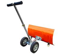 TYQMYSM Pala da neve, spingi neve girevole, altezza e inclinazione a 5 posizioni, lama in acciaio 47,5 x 75,5 cm con ruote in gomma per una rimozione efficiente della neve