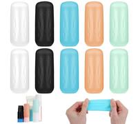 Tyqour 10 custodie a prova di perdite per contenitori da viaggio, coperture in silicone per protezione contro le perdite, viaggi, accessori da viaggio riutilizzabili per bottiglie di gel doccia