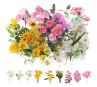 Tyqour 120 adesivi trasparenti a forma di fiori pressati per scrapbooking, adesivi per piante naturali, fiori secchi per resina, adesivi floreali per diario, adesivi botanici per artigianato fai da te
