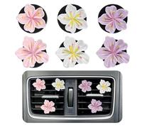 Tyqour 6 pezzi di deodorante per auto a forma di margherita, accessorio per auto, decorazione per interni, per donne, ragazze, auto, profumo, diffusore d'aria, deodorante per ventola, clip per auto