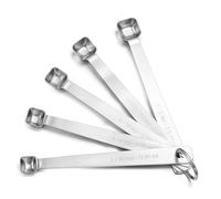 Tyqour Set di mini cucchiai dosatori in acciaio inox, 5 cucchiaini dosatori in metallo, misurini dosatori per la casa, la cucina, la cottura