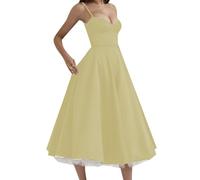 TYQQU Donna Abito di Base Sexy Abito di Moda Albicocca L