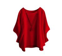 TYQQU Donna Basic Flowy Tops Camicie alla Moda Rosso XXL