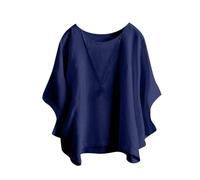 TYQQU Donna Camicie di Moda Camicia A Maniche Corte Oversized Blu S