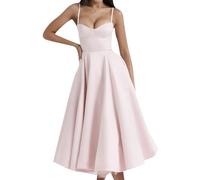 TYQQU Donna Moda Abiti Senza Maniche Abito di Base Rosa Chiaro S