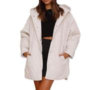 TYQQU Donna Puffer Basic Diamond Outwear Giacche Di Moda Cappotto Invernale Leggero Con Tasche Bianco S