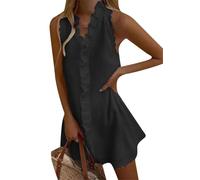 TYQQU Donne A-Line Moda Abiti da Sole Eleganti Nero S