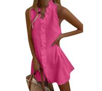 TYQQU Donne Estate Mini Abito Sexy Moda Abito da Sole Rosa XXS