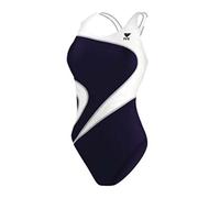 TYR Alliance T-Splice Maxfit Swimsuit, Costume Intero Donna, Blu Navy/Bianco, 26