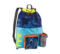 TYR Big Mesh Mummy Sacca a Rete per Piscina, Blu/Giallo Fluo