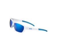 TYR Men's Cortez Sport Wrap Sunglasses Polarized Rectangular, Blue/White, One Size