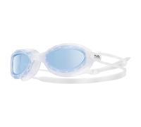 Occhialini nuoto TYR Nest Pro bianco con lenti trasparenti blu