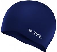 TYR Latest Designed Long Swim, Keeps Hair Clean with Ear Protector,Waterproof Silicone Swimming cap for Adult, Woman And Men (Navy), Cuffia da Nuoto Senza Pieghe (Blu Unisex, Multicolore, Misura Unica