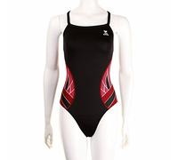 TYR Splice Diamondfit, Costume da Bagno da Donna, Multi-Coloured - Black/Red, FR : S (Taille Fabricant : 32)