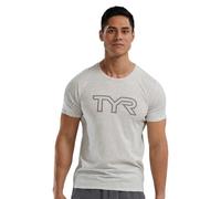 TYR Ultrasoft Lightweight Short Sleeve Big Logo Tech Tee T-Shirt Tri LG UX, Erica di Cenere, X-Large Unisex-Adulto