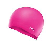 TYR Wrinkle free silicone cuffia da nuoto, rosa fluorescente