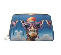 Tyrannosaurus Bad Boymakeup Bag Organizer, trousse per cosmetici da toeletta, astuccio con cerniera per pennelli (grande), La giraffa nel cappello, Taglia unica