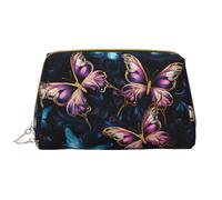 Tyrannosaurus Bad Boymakeup Bag Organizer, trousse per cosmetici da toeletta, astuccio con cerniera per pennelli (grande), Due farfalle colorate, Taglia unica