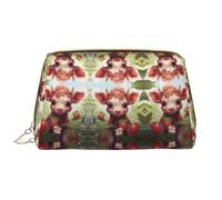 Tyrannosaurus Bad Boymakeup Bag Organizer, trousse per cosmetici da toeletta, astuccio con cerniera per pennelli (grande), Fragola Mucca Baby, Taglia unica