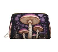 Tyrannosaurus Bad Boymakeup Bag Organizer, trousse per cosmetici da toeletta, astuccio con cerniera per pennelli (grande), Due Funghi Viola Nel Bosco, Taglia unica
