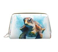 Tyrannosaurus Bad Boymakeup Bag Organizer, trousse per cosmetici da toeletta, astuccio con cerniera per pennelli (grande), Le Tartarughe Nuotano, Taglia unica