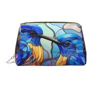 Tyrannosaurus Bad Boymakeup Bag Organizer, trousse per cosmetici da toeletta, astuccio con cerniera per pennelli (grande), due, uccellini, seduta, su, uno, rosa, Taglia unica