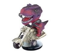 Tyrannosaurus Rex Car Ornament, Drifting T-Rex Dinosaur Decoration, Creative Dinosaur Riding Motorcycle Decor, Funny Novelty Car Interior Accessory for Dinosaur Lovers