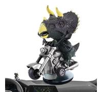 Tyrannosaurus Rex Car Ornament, Drifting T-Rex Dinosaur Decoration, Creative Dinosaur Riding Motorcycle Decor, Funny Novelty Car Interior Accessory for Dinosaur Lovers