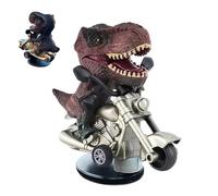 Tyrannosaurus Rex Car Ornament, Drifting T-Rex Dinosaur Decoration, Creative Dinosaur Riding Motorcycle Decor, Funny Novelty Car Interior Accessory for Dinosaur Lovers
