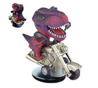 Tyrannosaurus Rex Decorazione per auto, cruscotto auto T-Rex Ornamento - Dinosauro guidato sulla figura della moto | Dinosauro creativo su figura di moto, romanzo T-Rex decorazione dinosauro per A