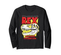Tyrannosaurus Rex Dinosaurs Cartoon Illustration Graphic Maglia a Manica