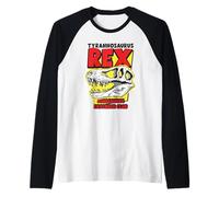 Tyrannosaurus Rex Dinosaurs Cartoon Illustration Graphic Maglia con Maniche Raglan