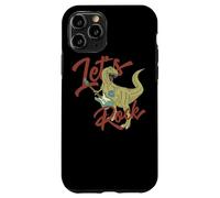 Tyrannosaurus rex facciamo rock con una chitarra rock Custodia per iPhone 11 Pro
