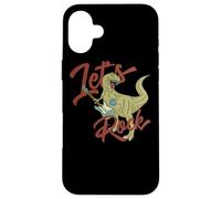 Tyrannosaurus rex facciamo rock con una chitarra rock Custodia per iPhone 16 Plus
