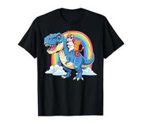 Tyrannosaurus Unicorn Cat Rainbow Galaxy Maglietta