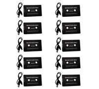 TYREE 10 x Universal Cassette Bluetooth 5.0 Audio Car Tape Adattatore Stereo Aux con Microfono per Telefono MP3 Cavo AUX Lettore CD