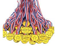 TYREE 100 Pezzi Medaglie di Vincitore di Plastica per Bambini Medaglie d'oro per Stile Olimpico, Decorazioni per Feste e Ricompense