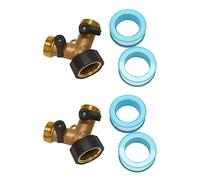 TYREE 2X Corpo Ottone Posteriore Corte Valvola 2 Vie Connettore Tubo di Irrigazione Adattatore di Separatore (2 Vie)
