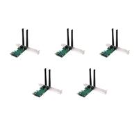 TYREE 5 x Scheda WiFi Mini Adattatore PCI-E Express a PCI-E con 10 antenne esterne per PC