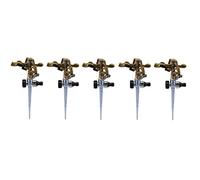 TYREE 5X Spruzzatore Irrigazione Rotante A 360 Gradi per Prato Giardino Corte Golf Erba Irrigatore Spruzzo Tubo a Punta in Metallo Impulso